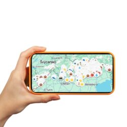 Mapa Severní Itálie na telefonu